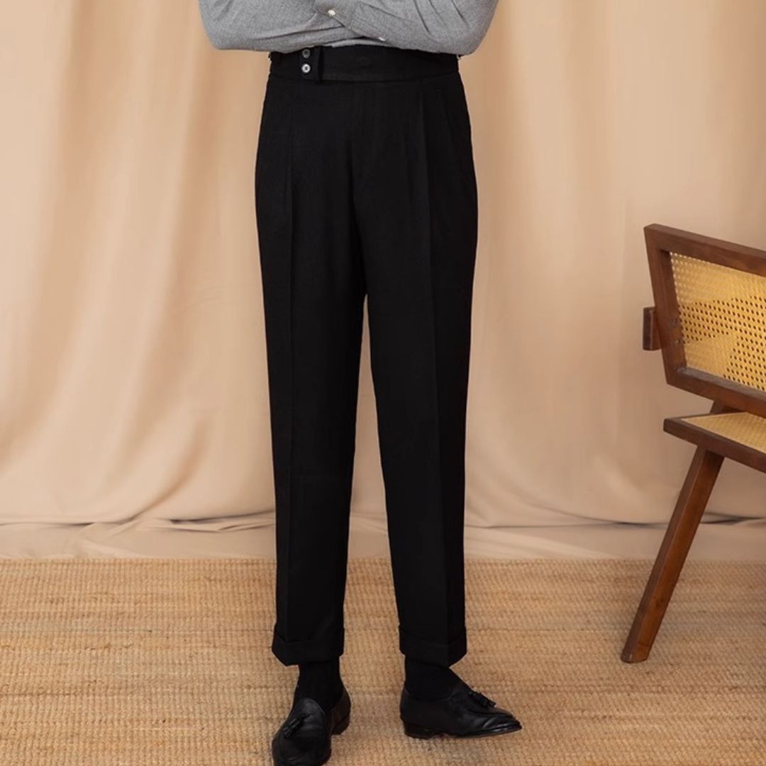 Pantaloni da uomo in stile sartoriale Gurkha italiano