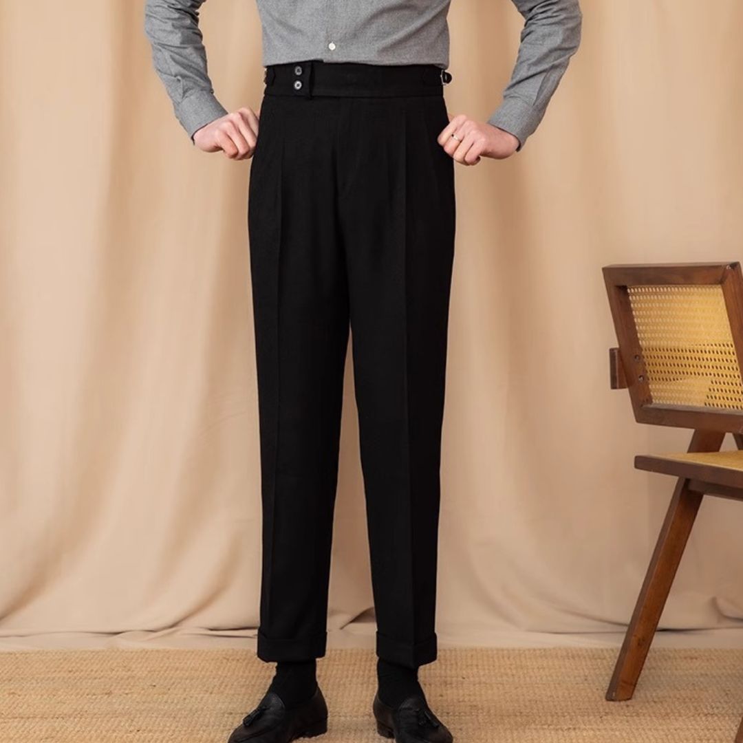 Pantaloni da uomo in stile sartoriale Gurkha italiano