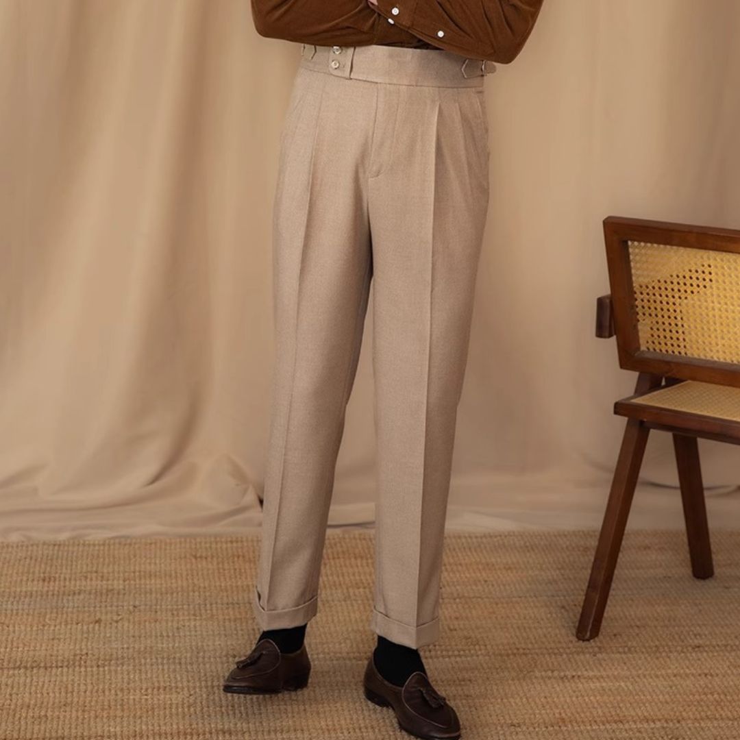 Pantaloni da uomo in stile sartoriale Gurkha italiano