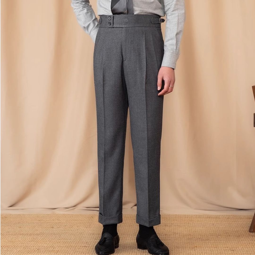 Pantaloni da uomo in stile sartoriale Gurkha italiano