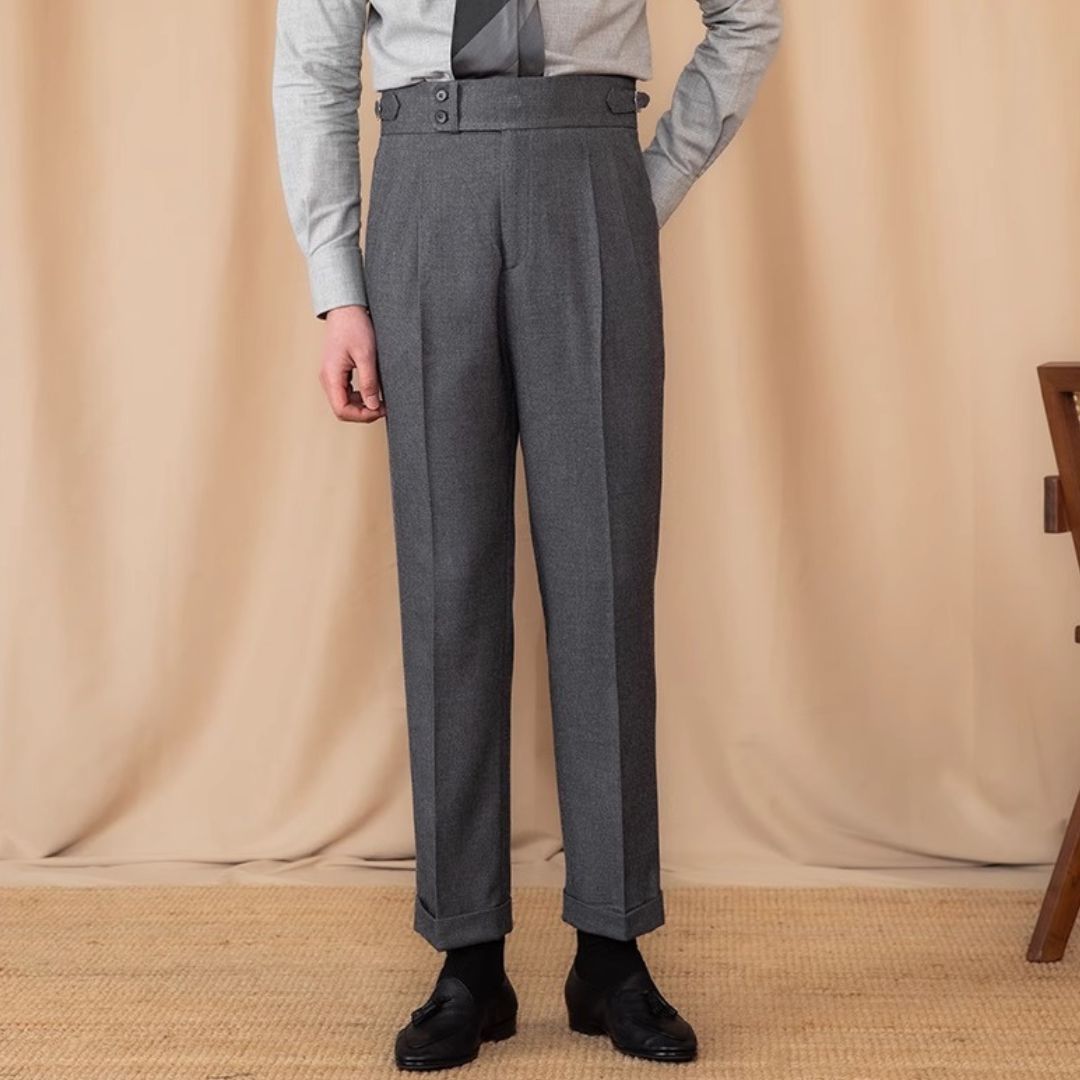 Pantaloni da uomo in stile sartoriale Gurkha italiano