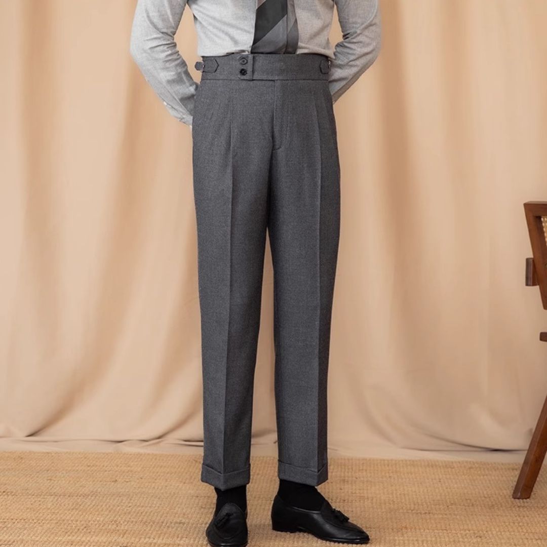 Pantaloni da uomo in stile sartoriale Gurkha italiano
