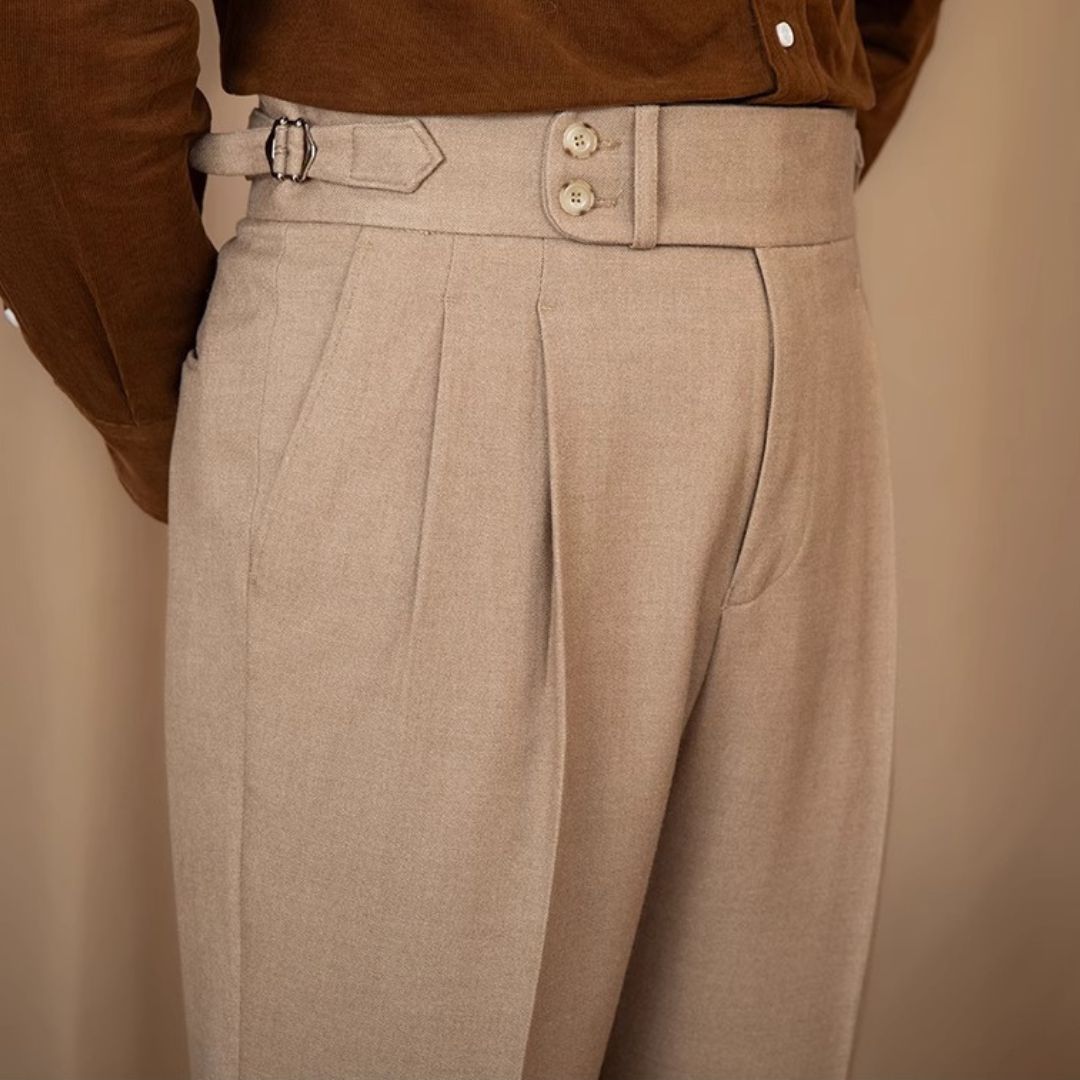 Pantaloni da uomo in stile sartoriale Gurkha italiano