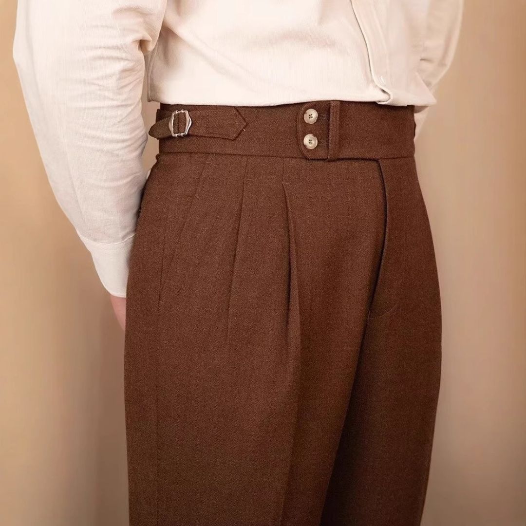 Pantaloni da uomo in stile sartoriale Gurkha italiano