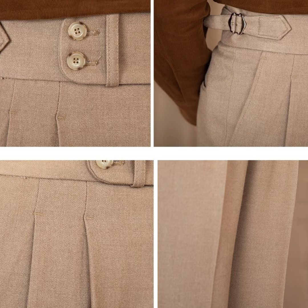 Pantaloni da uomo in stile sartoriale Gurkha italiano